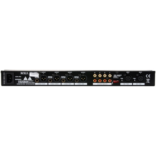 Main product image for Rolls RM64 Rack Mount 4 Zone Line Mixer w/Paging 1U 245-1152